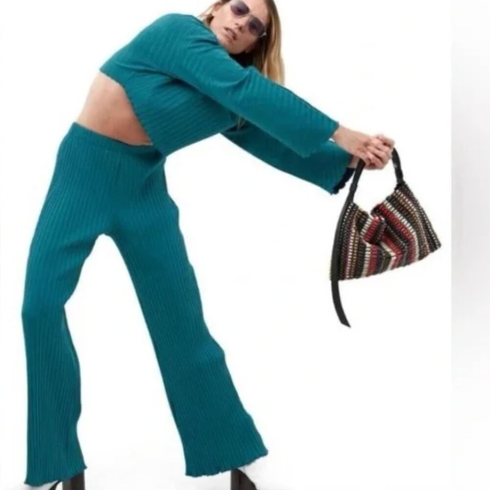 Simon Miller Cyrene Aqua Ribbed Pants